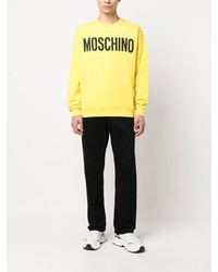 gelbes bedrucktes Sweatshirt von Moschino