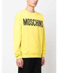 gelbes bedrucktes Sweatshirt von Moschino