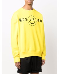 gelbes bedrucktes Sweatshirt von Moschino