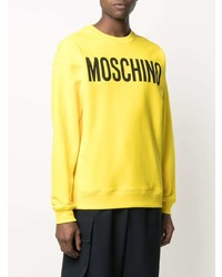 gelbes bedrucktes Sweatshirt von Moschino