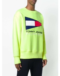 gelbes bedrucktes Sweatshirt von Tommy Jeans