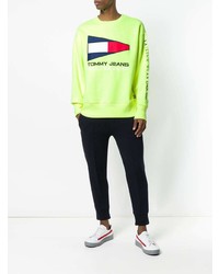 gelbes bedrucktes Sweatshirt von Tommy Jeans