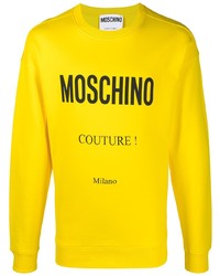 gelbes bedrucktes Sweatshirt von Moschino