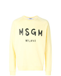 gelbes bedrucktes Sweatshirt von MSGM