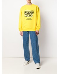 gelbes bedrucktes Sweatshirt von Calvin Klein Jeans Est. 1978