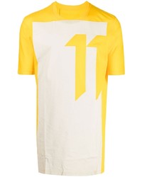 gelbes bedrucktes T-Shirt mit einem Rundhalsausschnitt von 11 By Boris Bidjan Saberi