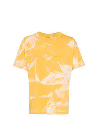 gelbes bedrucktes T-Shirt mit einem Rundhalsausschnitt von 424
