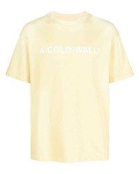 gelbes bedrucktes T-Shirt mit einem Rundhalsausschnitt von A-Cold-Wall*