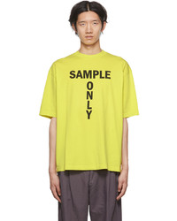 gelbes bedrucktes T-Shirt mit einem Rundhalsausschnitt von Acne Studios