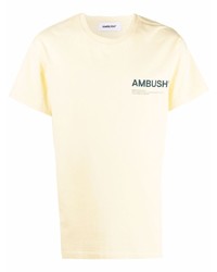 gelbes bedrucktes T-Shirt mit einem Rundhalsausschnitt von Ambush