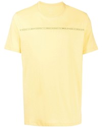 gelbes bedrucktes T-Shirt mit einem Rundhalsausschnitt von Armani Exchange