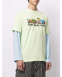 gelbes bedrucktes T-Shirt mit einem Rundhalsausschnitt von *BABY MILO® STORE BY *A BATHING APE®