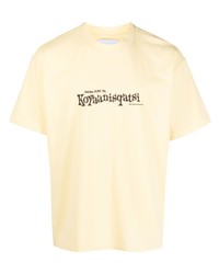 gelbes bedrucktes T-Shirt mit einem Rundhalsausschnitt von Bonsai
