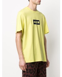 gelbes bedrucktes T-Shirt mit einem Rundhalsausschnitt von MSGM