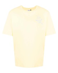 gelbes bedrucktes T-Shirt mit einem Rundhalsausschnitt von Carne Bollente