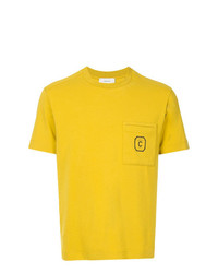 gelbes bedrucktes T-Shirt mit einem Rundhalsausschnitt von Cerruti 1881