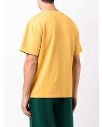 gelbes bedrucktes T-Shirt mit einem Rundhalsausschnitt von Pleasures