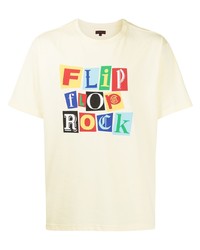 gelbes bedrucktes T-Shirt mit einem Rundhalsausschnitt von Clot