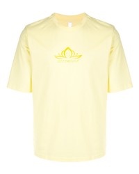 gelbes bedrucktes T-Shirt mit einem Rundhalsausschnitt von Cottweiler