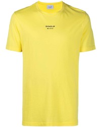 gelbes bedrucktes T-Shirt mit einem Rundhalsausschnitt von Dondup