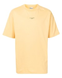 gelbes bedrucktes T-Shirt mit einem Rundhalsausschnitt von Drôle De Monsieur