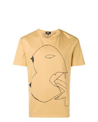 gelbes bedrucktes T-Shirt mit einem Rundhalsausschnitt von Dust