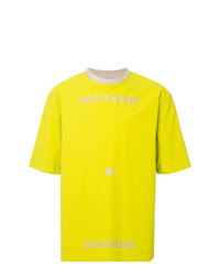 gelbes bedrucktes T-Shirt mit einem Rundhalsausschnitt von Ex Infinitas