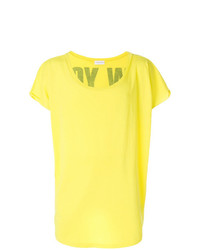 gelbes bedrucktes T-Shirt mit einem Rundhalsausschnitt von Faith Connexion