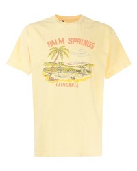 gelbes bedrucktes T-Shirt mit einem Rundhalsausschnitt von GALLERY DEPT.