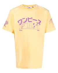 gelbes bedrucktes T-Shirt mit einem Rundhalsausschnitt von Gcds