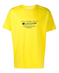 gelbes bedrucktes T-Shirt mit einem Rundhalsausschnitt von Givenchy
