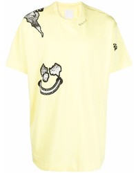 gelbes bedrucktes T-Shirt mit einem Rundhalsausschnitt von Givenchy