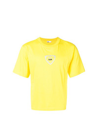 gelbes bedrucktes T-Shirt mit einem Rundhalsausschnitt von Gmbh