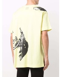 gelbes bedrucktes T-Shirt mit einem Rundhalsausschnitt von Givenchy