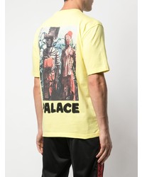 gelbes bedrucktes T-Shirt mit einem Rundhalsausschnitt von Palace