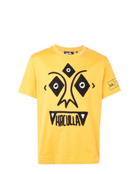 gelbes bedrucktes T-Shirt mit einem Rundhalsausschnitt von Haculla