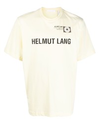 gelbes bedrucktes T-Shirt mit einem Rundhalsausschnitt von Helmut Lang