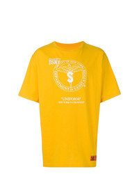 gelbes bedrucktes T-Shirt mit einem Rundhalsausschnitt von Heron Preston