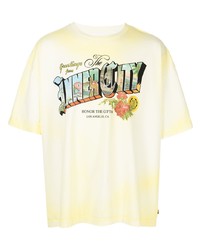 gelbes bedrucktes T-Shirt mit einem Rundhalsausschnitt von HONOR THE GIFT