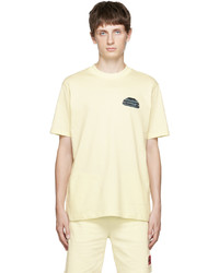 gelbes bedrucktes T-Shirt mit einem Rundhalsausschnitt von Hugo