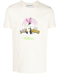 gelbes bedrucktes T-Shirt mit einem Rundhalsausschnitt von Iceberg