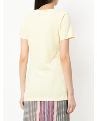 gelbes bedrucktes T-Shirt mit einem Rundhalsausschnitt von Loveless