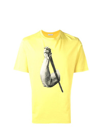gelbes bedrucktes T-Shirt mit einem Rundhalsausschnitt von JW Anderson