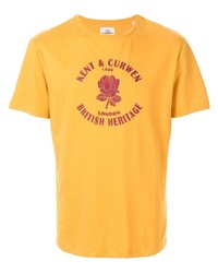 gelbes bedrucktes T-Shirt mit einem Rundhalsausschnitt von Kent & Curwen