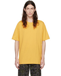 gelbes bedrucktes T-Shirt mit einem Rundhalsausschnitt von Ksubi