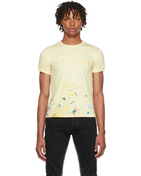 gelbes bedrucktes T-Shirt mit einem Rundhalsausschnitt von Lanvin