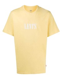 gelbes bedrucktes T-Shirt mit einem Rundhalsausschnitt von Levi's