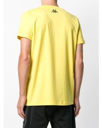 gelbes bedrucktes T-Shirt mit einem Rundhalsausschnitt von Kappa Kontroll