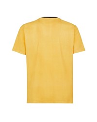 gelbes bedrucktes T-Shirt mit einem Rundhalsausschnitt von Fendi