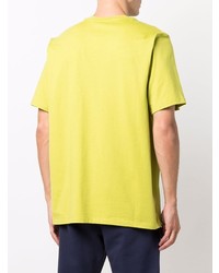 gelbes bedrucktes T-Shirt mit einem Rundhalsausschnitt von MSGM